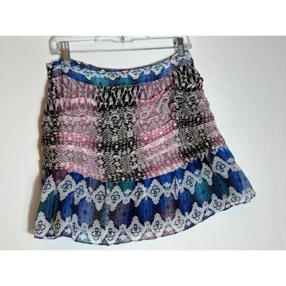 Ramy Brook New York 100% Silk Estee Patchwork Print Skirt Size 6 - Picture 4 of 5